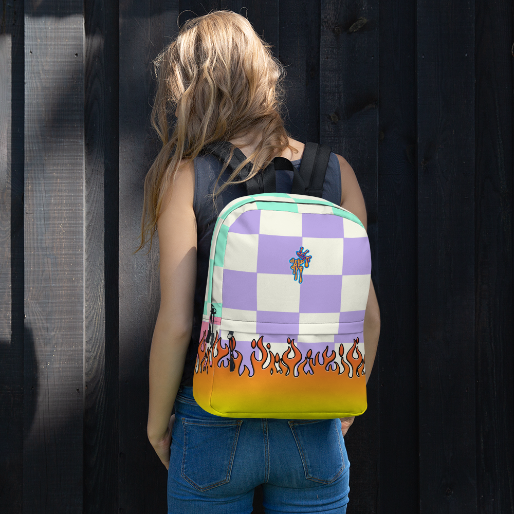 DRIP OR DYE | Checker Flames Color Block Backpack Pastel Purple Violet Seafoam Blue Millenial Pink