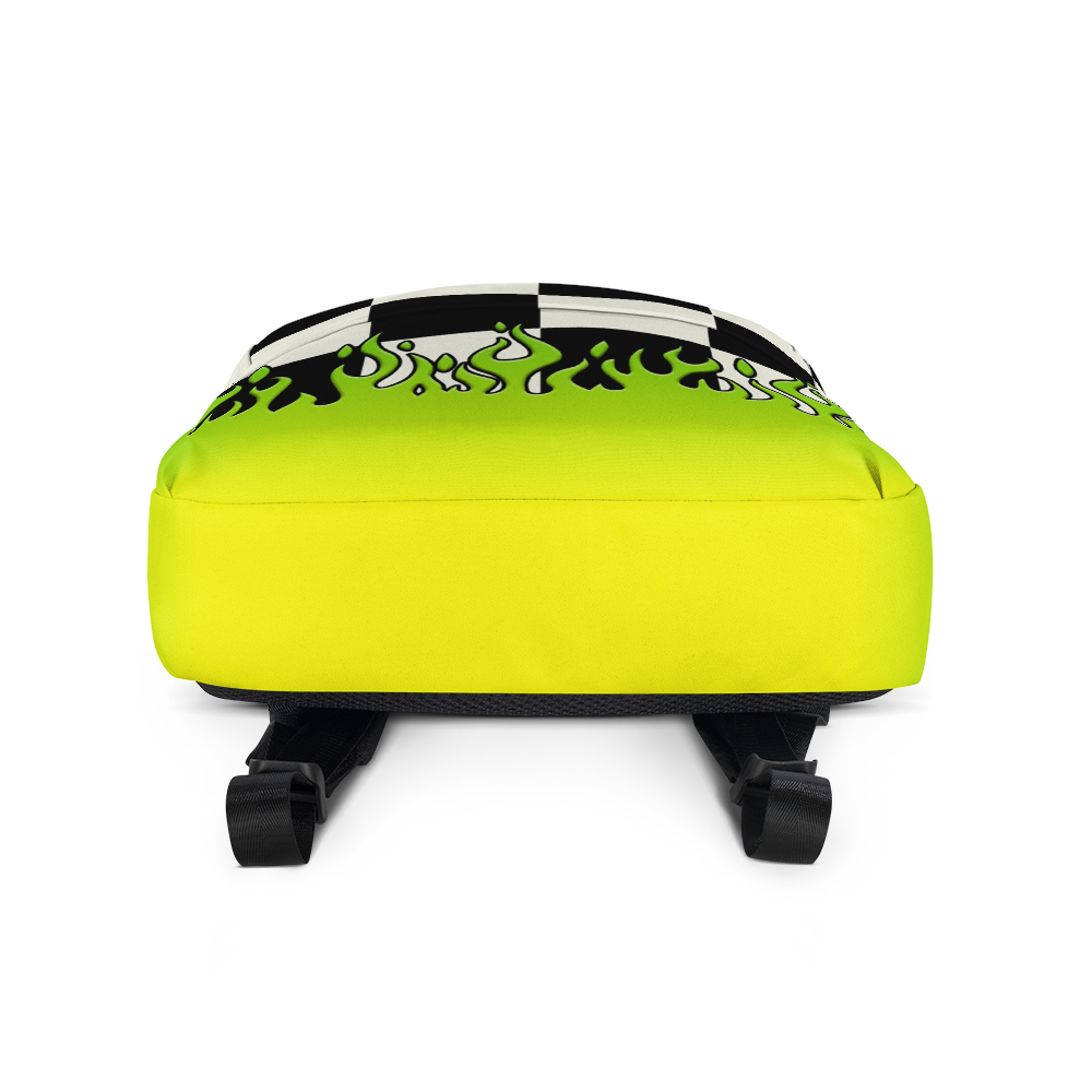 DRIP OR DYE | Checker Flames Backpack Alien Green