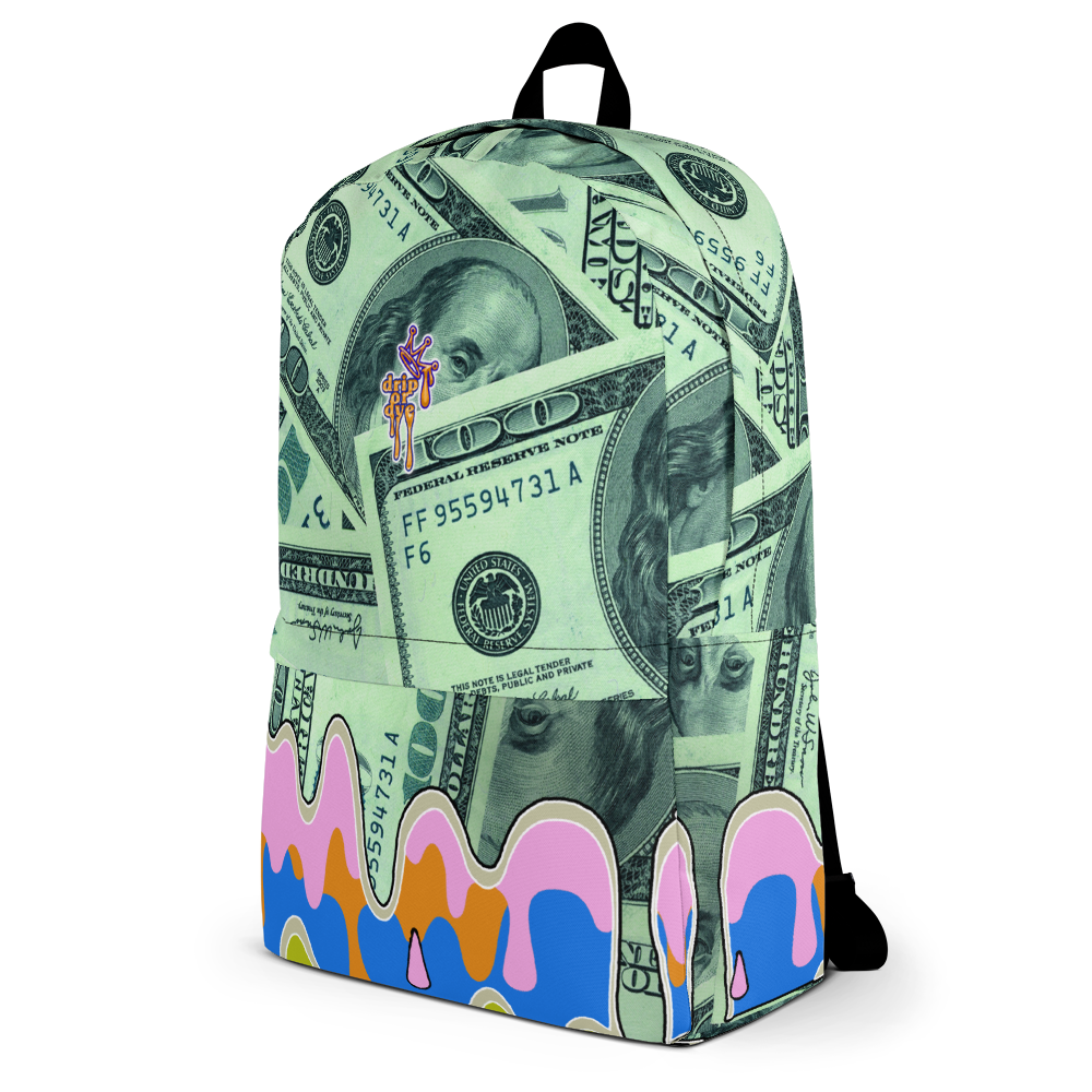 DRIP OR DYE | Cash Drip Dirty Money Made Clean Bag of Money Manifest Backpack Pink N Green