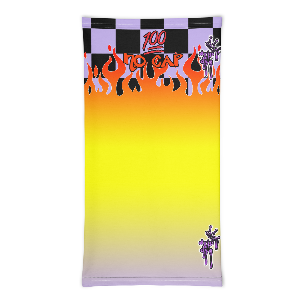 CRXWN | Drip or Dye Custom Checkers N' Flames Print 3-in-1 UNISEX Gaiter Pastel Purple