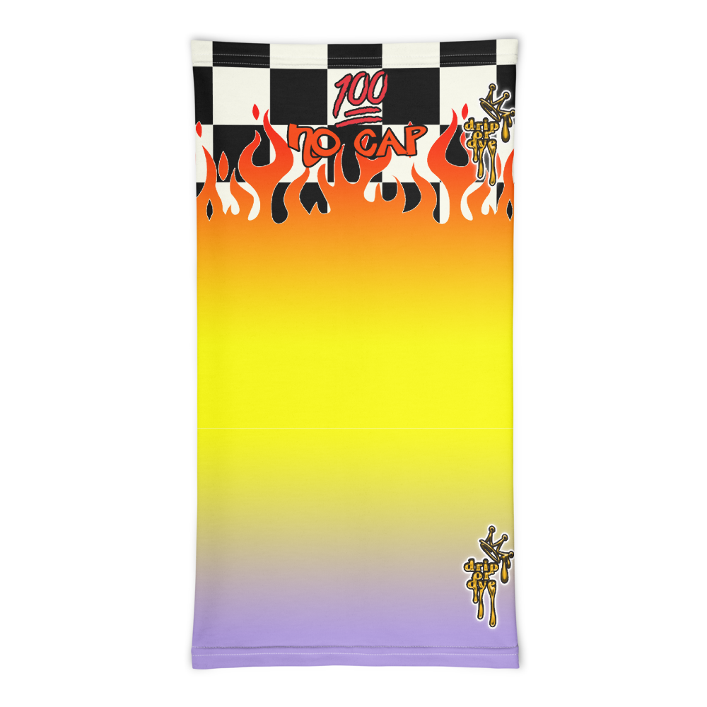 CRXWN | Drip or Dye Custom Checkers N' Flames Print 3-in-1 UNISEX Gaiter