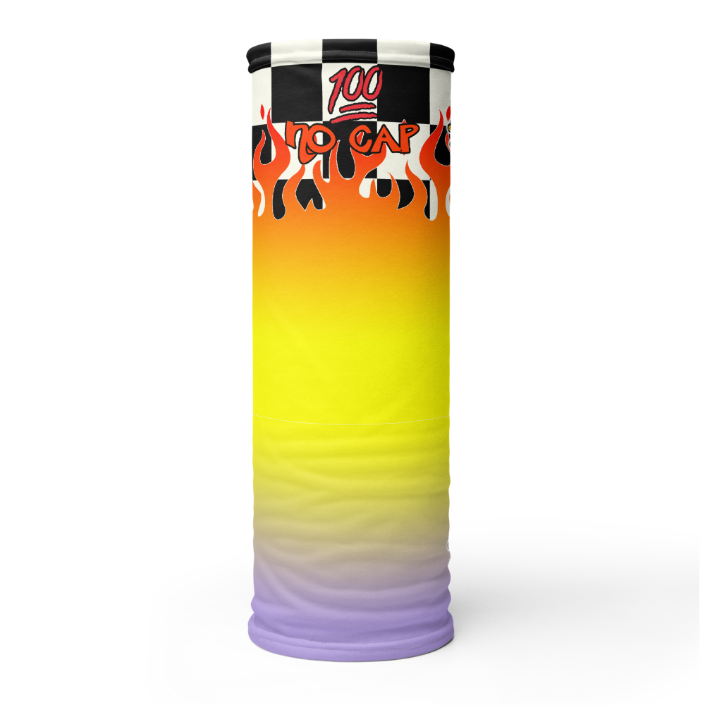CRXWN | Drip or Dye Custom Checkers N' Flames Print 3-in-1 UNISEX Gaiter