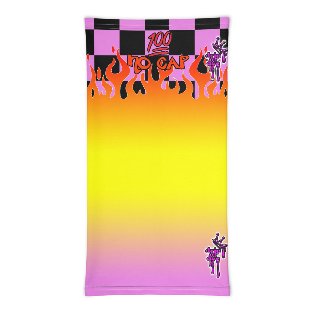 CRXWN | Drip or Dye Custom Checkers N' Flames Print 3-in-1 UNISEX Gaiter Digital Pink