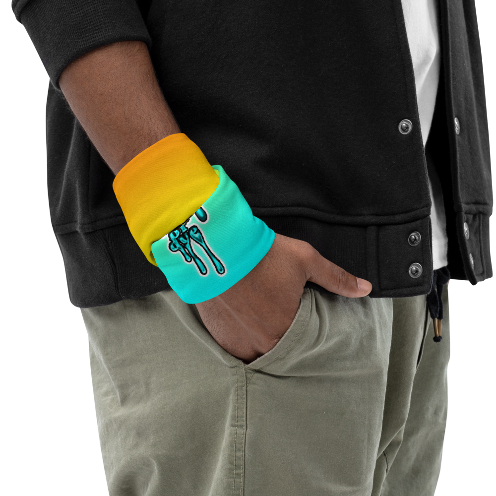CRXWN | Drip or Dye Custom Checkers N' Flames Print 3-in-1 UNISEX Gaiter Teal