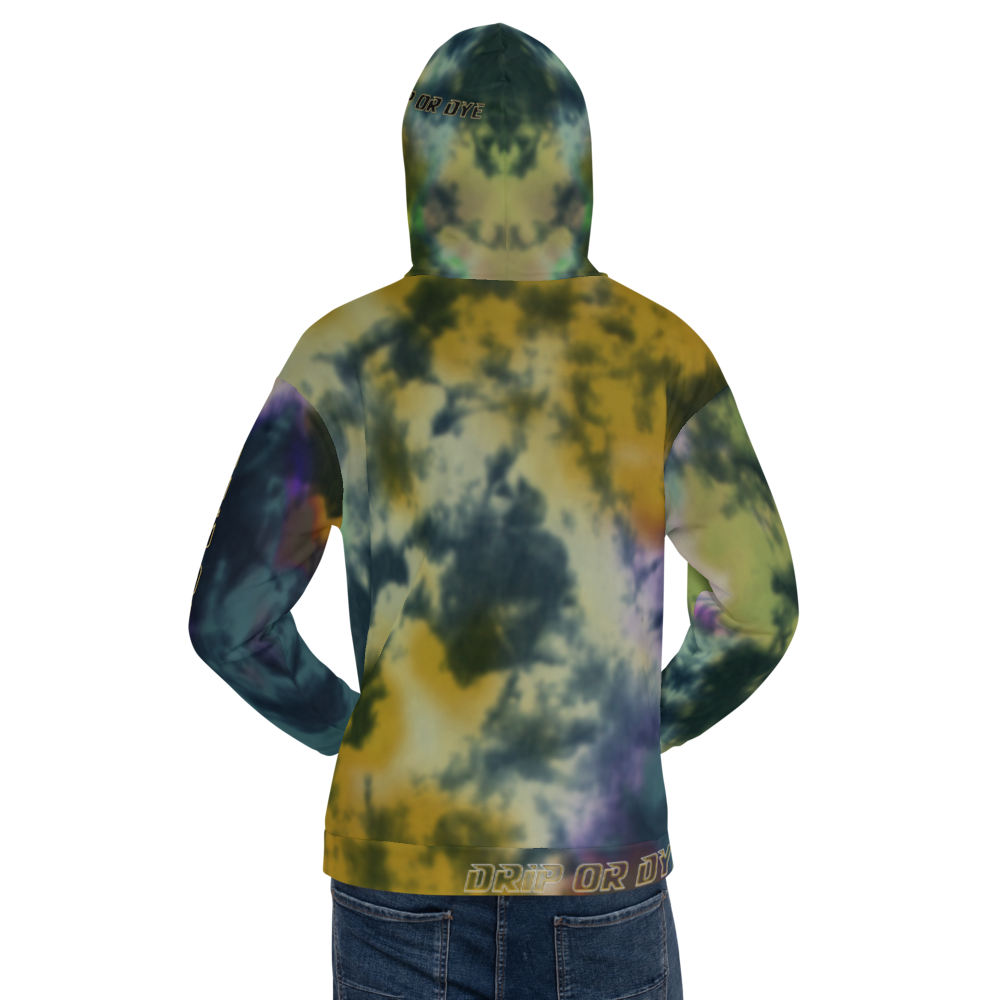 CRXWN | Drip or Dye | Tie Dye Season of Love 1 Cosmic Prophet Custom Unisex Hoodie and the Heavens Parted Color Cloud Golden Rays of Alchemy