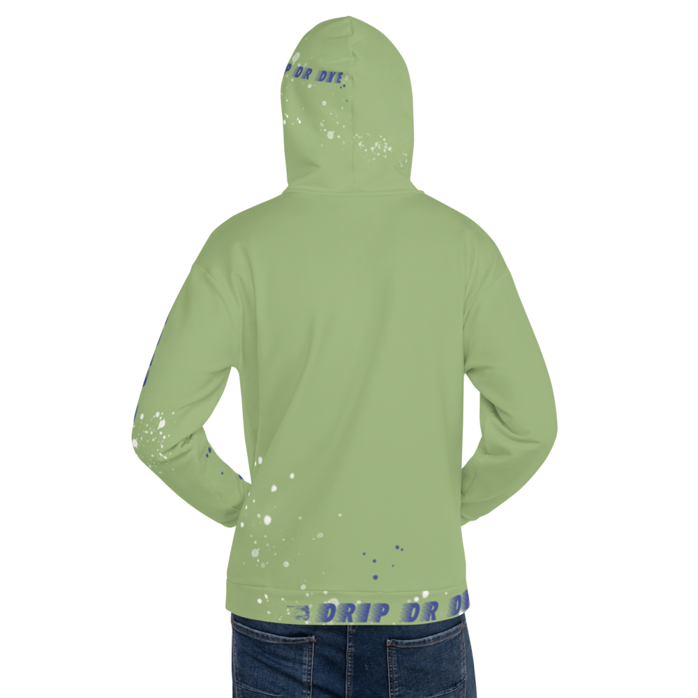 CRXWN | Drip or Dye | HUES Season 1 Back 2 Basics Unisex Comfort Hoodie Stripes N' Zoom Splatter Leaf Green Atomic Blue
