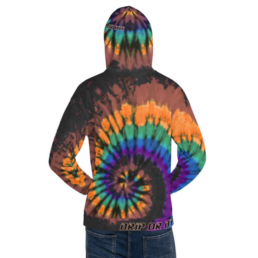 CRXWN | Drip or Dye | Tye Dye Season of Love 1 Cosmic Prophet Custom Unisex Hoodie Spiral Source Code