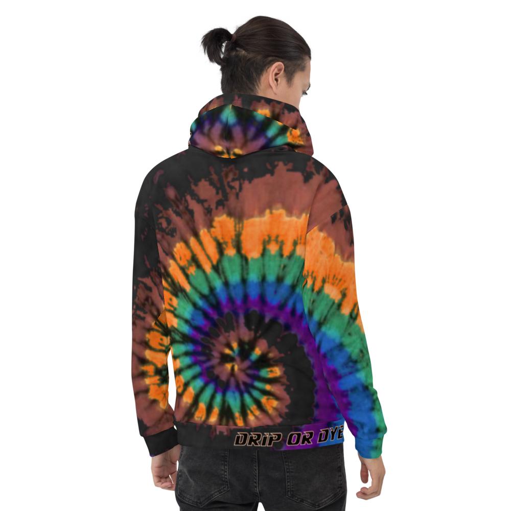 CRXWN | Drip or Dye | Tye Dye Season of Love 1 Cosmic Prophet Custom Unisex Hoodie Spiral Source Code