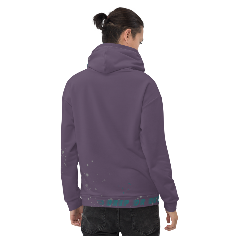 CRXWN | Drip or Dye | HUES Season 1 Back 2 Basics Unisex Comfort Hoodie Stripes N' Zoom Splatter Purple Haze
