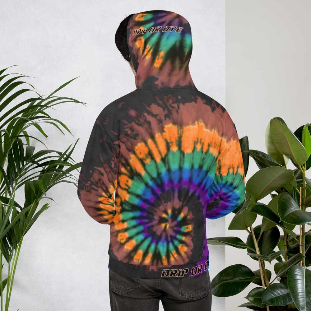 CRXWN | Drip or Dye | Tye Dye Season of Love 1 Cosmic Prophet Custom Unisex Hoodie Spiral Source Code