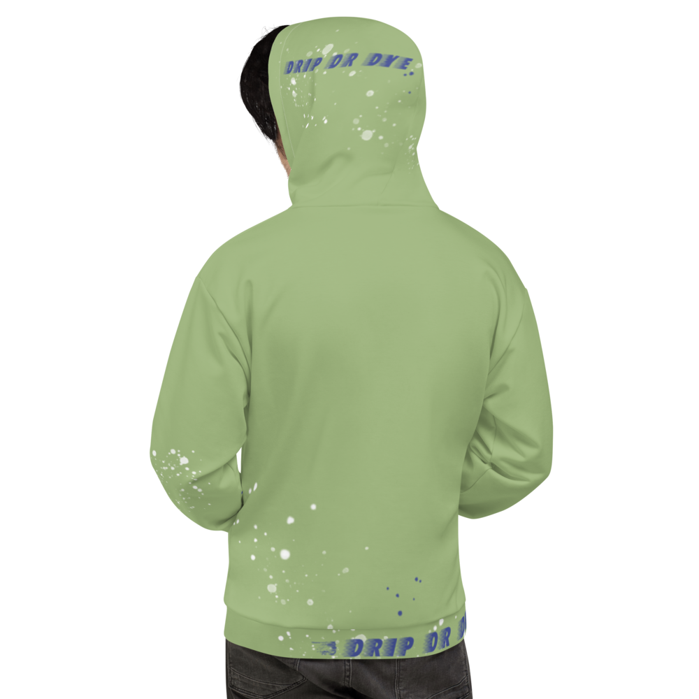 CRXWN | Drip or Dye | HUES Season 1 Back 2 Basics Unisex Comfort Hoodie Stripes N' Zoom Splatter Leaf Green Atomic Blue