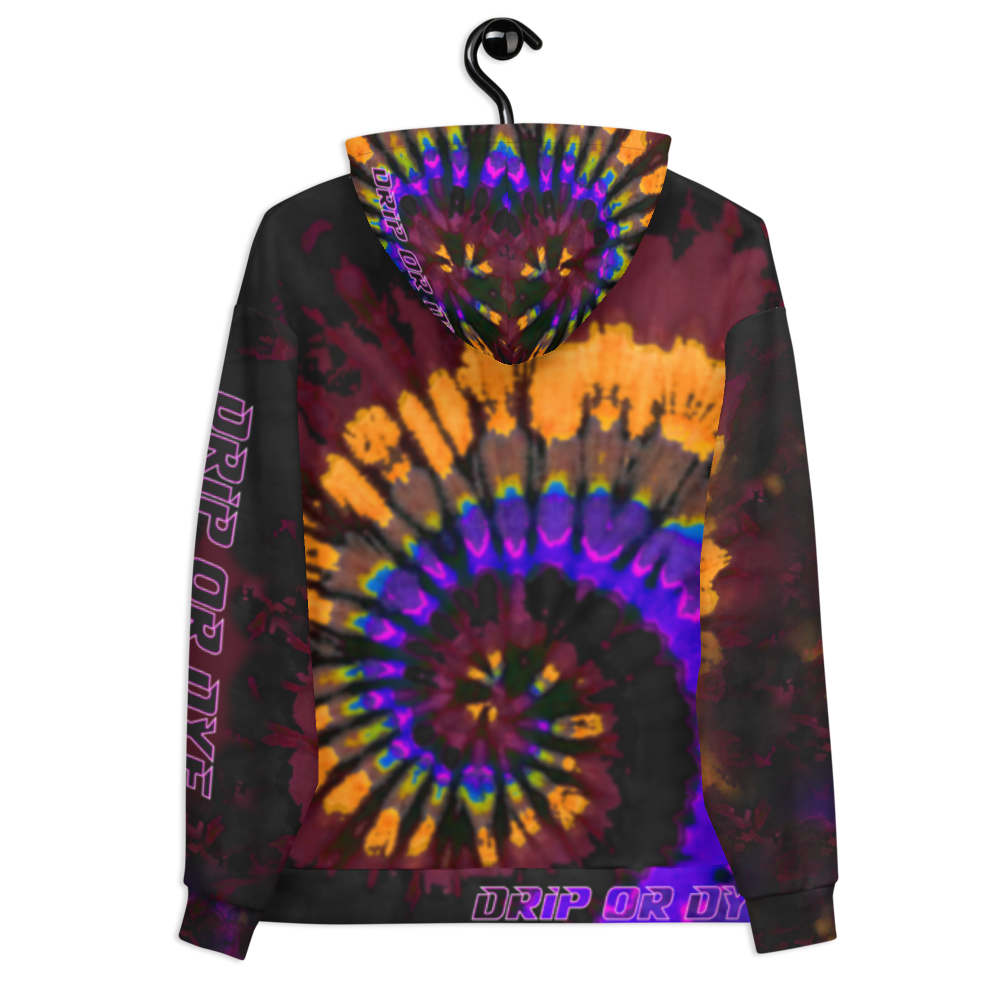 CRXWN | Drip or Dye | Tye Dye Season of Love 1 Cosmic Prophet Custom Unisex Hoodie Spiral Fire Code
