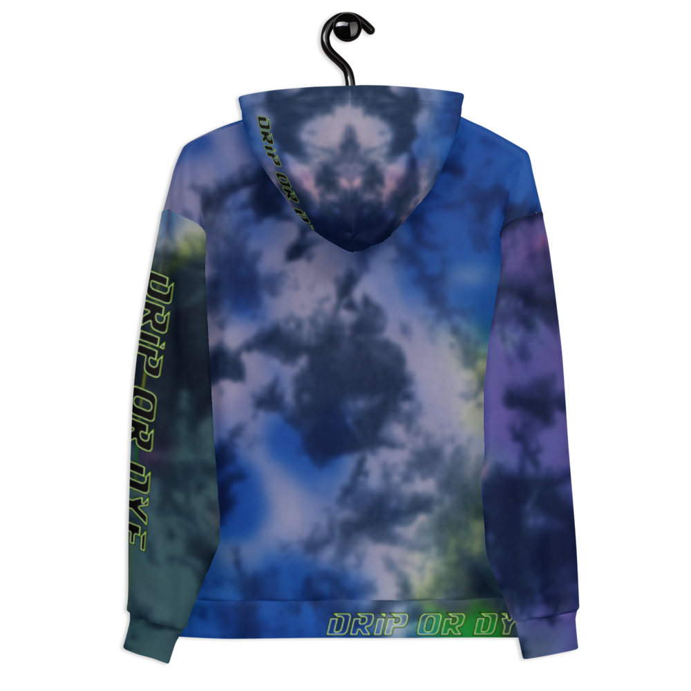 CRXWN | Drip or Dye | Tie Dye Season of Love 1 Cosmic Prophet Custom Unisex Hoodie and the Heavens Parted Color Cloud Hyper Royal Blue Ocean