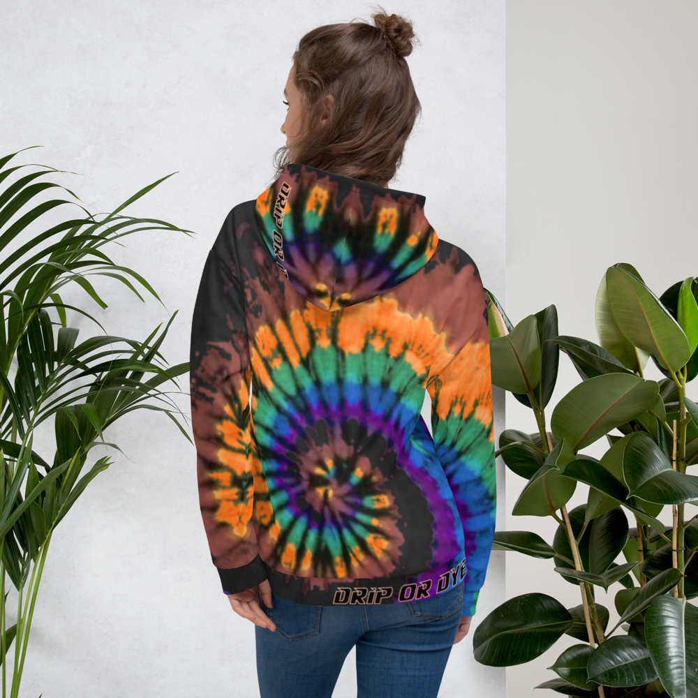 CRXWN | Drip or Dye | Tye Dye Season of Love 1 Cosmic Prophet Custom Unisex Hoodie Spiral Source Code