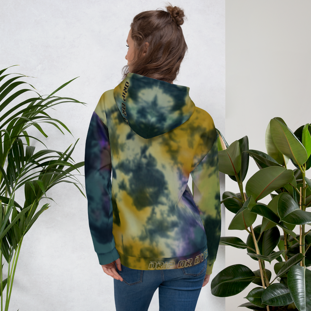 CRXWN | Drip or Dye | Tie Dye Season of Love 1 Cosmic Prophet Custom Unisex Hoodie and the Heavens Parted Color Cloud Golden Rays of Alchemy