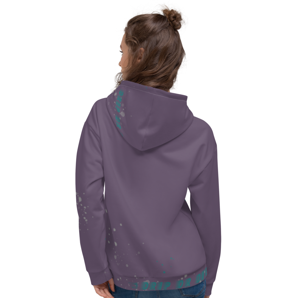 CRXWN | Drip or Dye | HUES Season 1 Back 2 Basics Unisex Comfort Hoodie Stripes N' Zoom Splatter Purple Haze