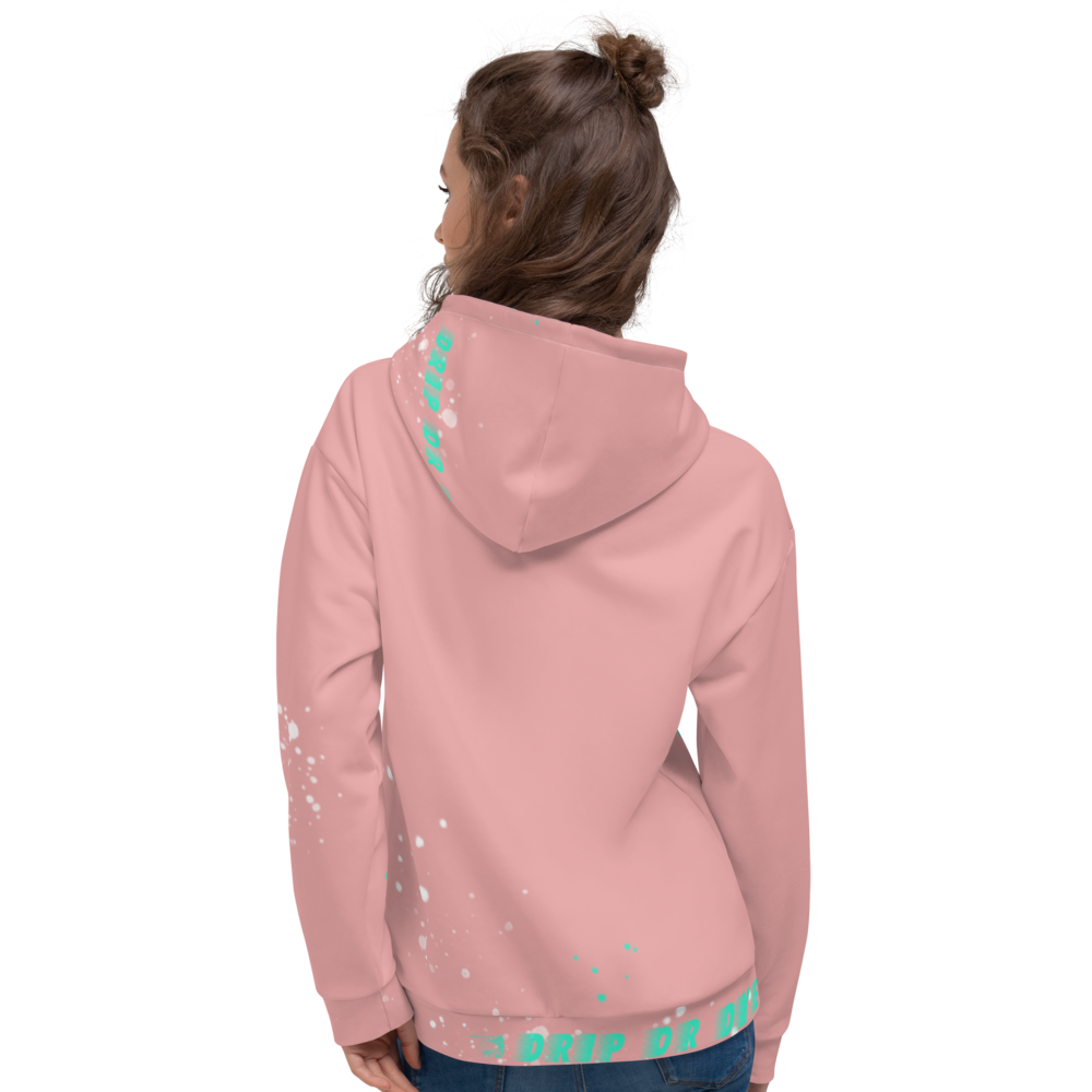 CRXWN | Drip or Dye | HUES Season 1 Back 2 Basics Unisex Comfort Hoodie Stripes N' Zoom Splatter Pastel Miami Art Basel Pink Teal