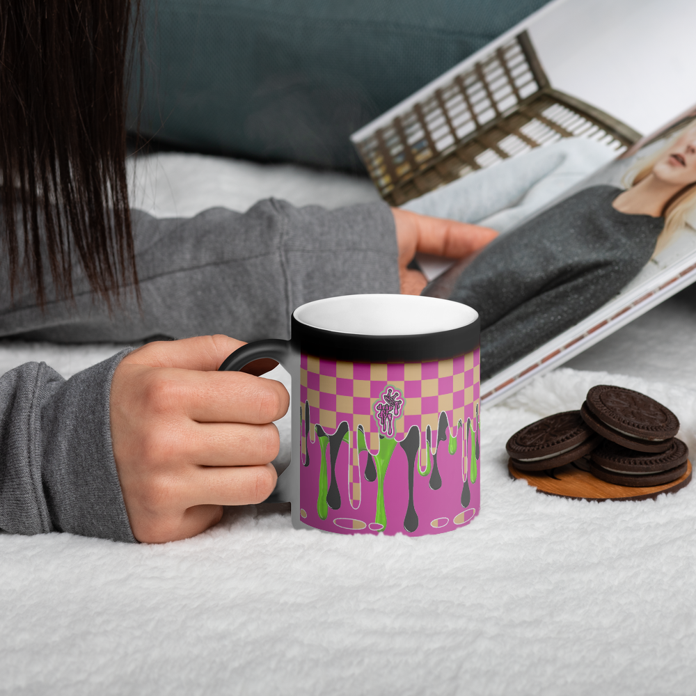 CRXWN | Drip or Dye | Checker Season 1 Matte Black Magik Mug COFFEE MUG alien pink