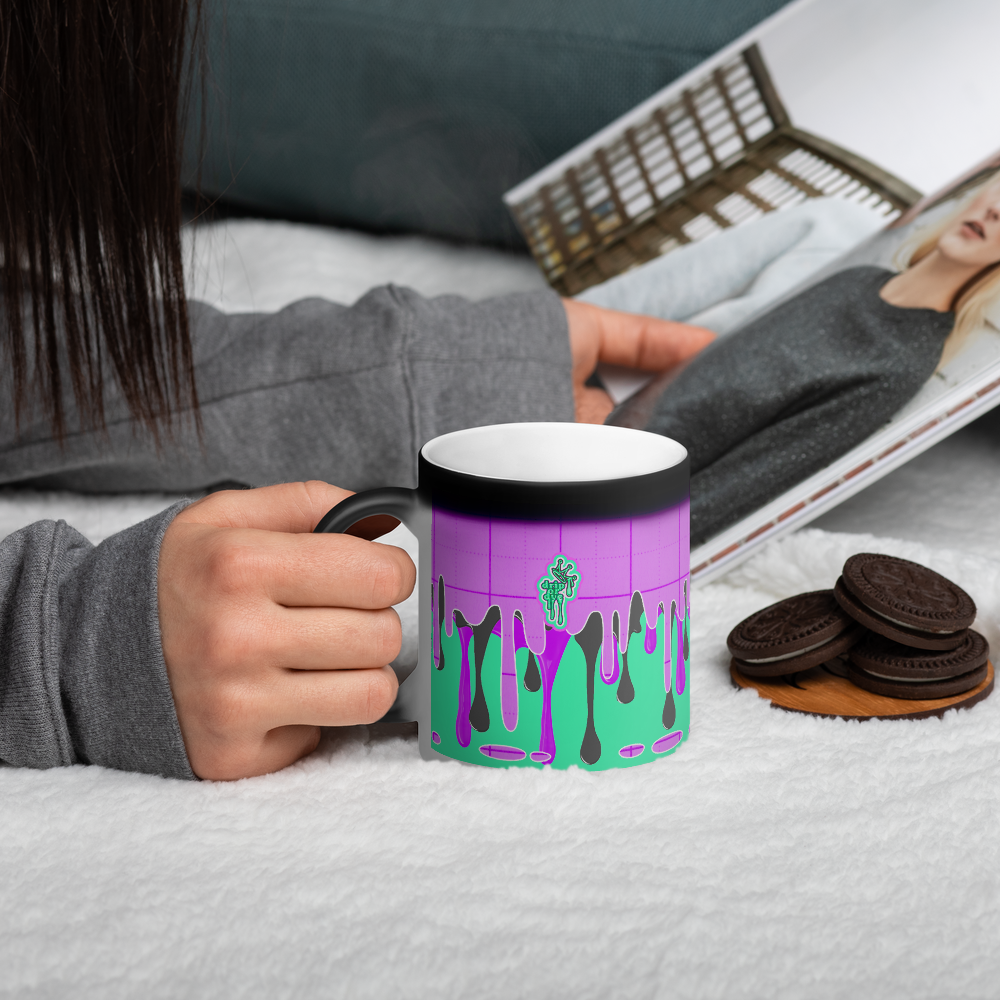 CRXWN | Drip or Dye | Plaid Season 1 Matte Black Magik Mug COFFEE MUG Mint Pink