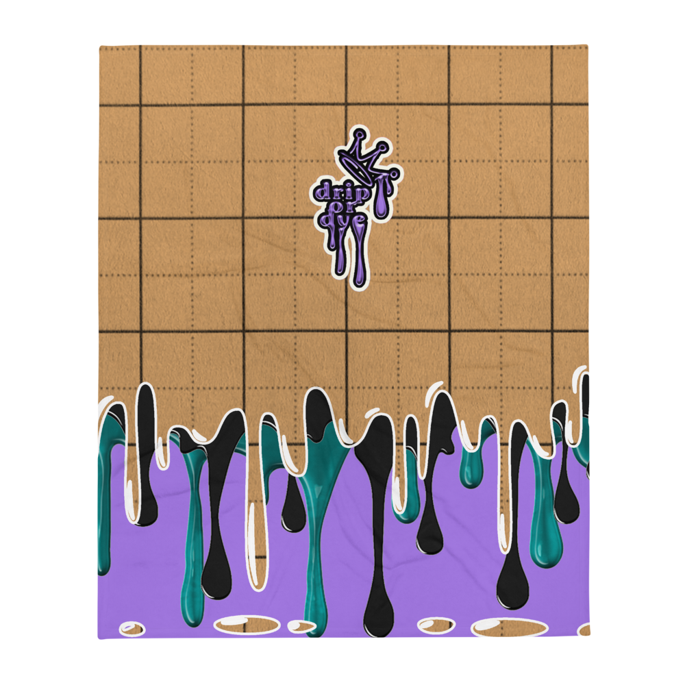 CRXWN | Drip or Dye | Plaid Season 1 BLANKET Tan Sands Purple Nights Drip
