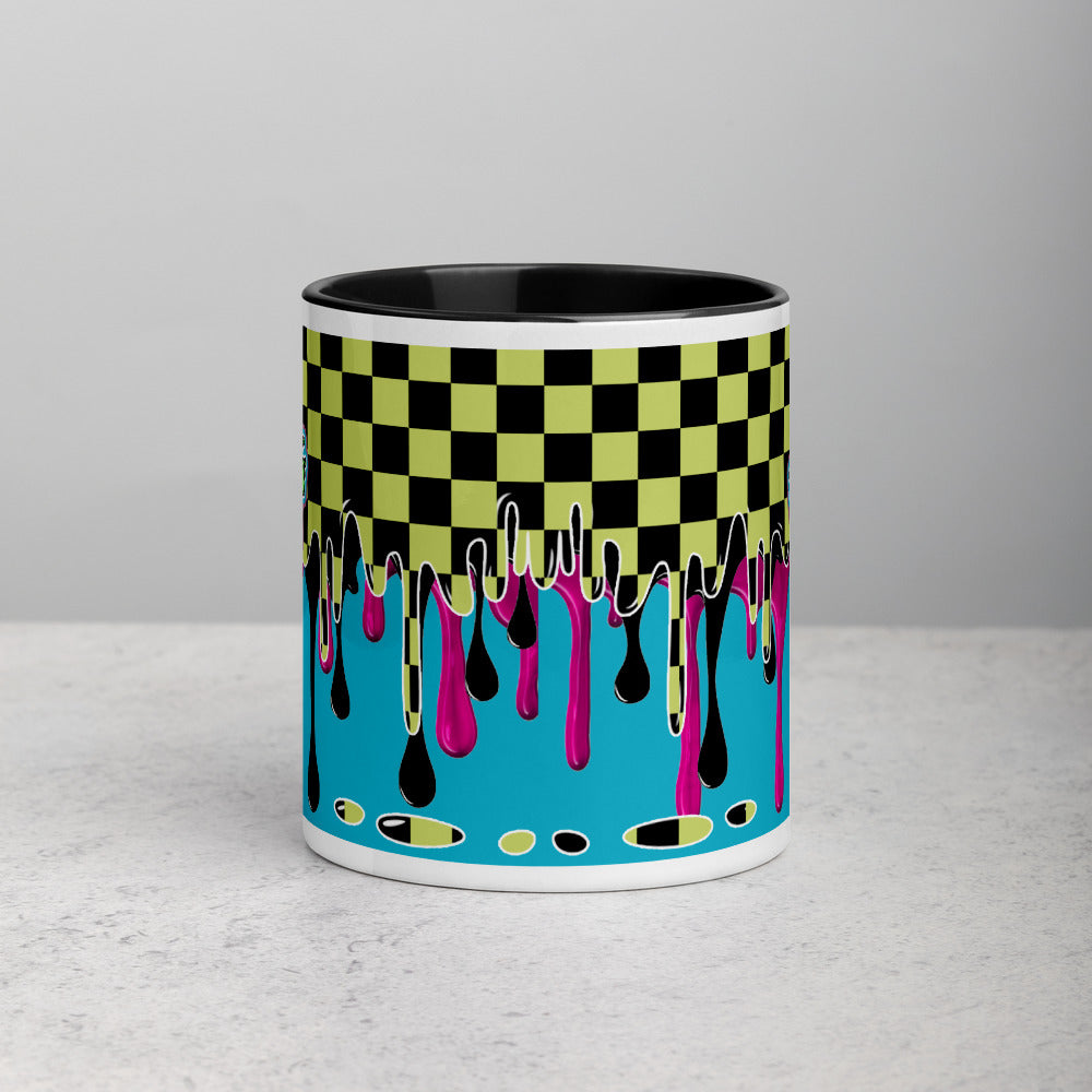 CRXWN | Drip or Dye | Checker Season 1 Color Series COFFEE MUG Grape Jelly In Taxi Cab Checker Drip Black