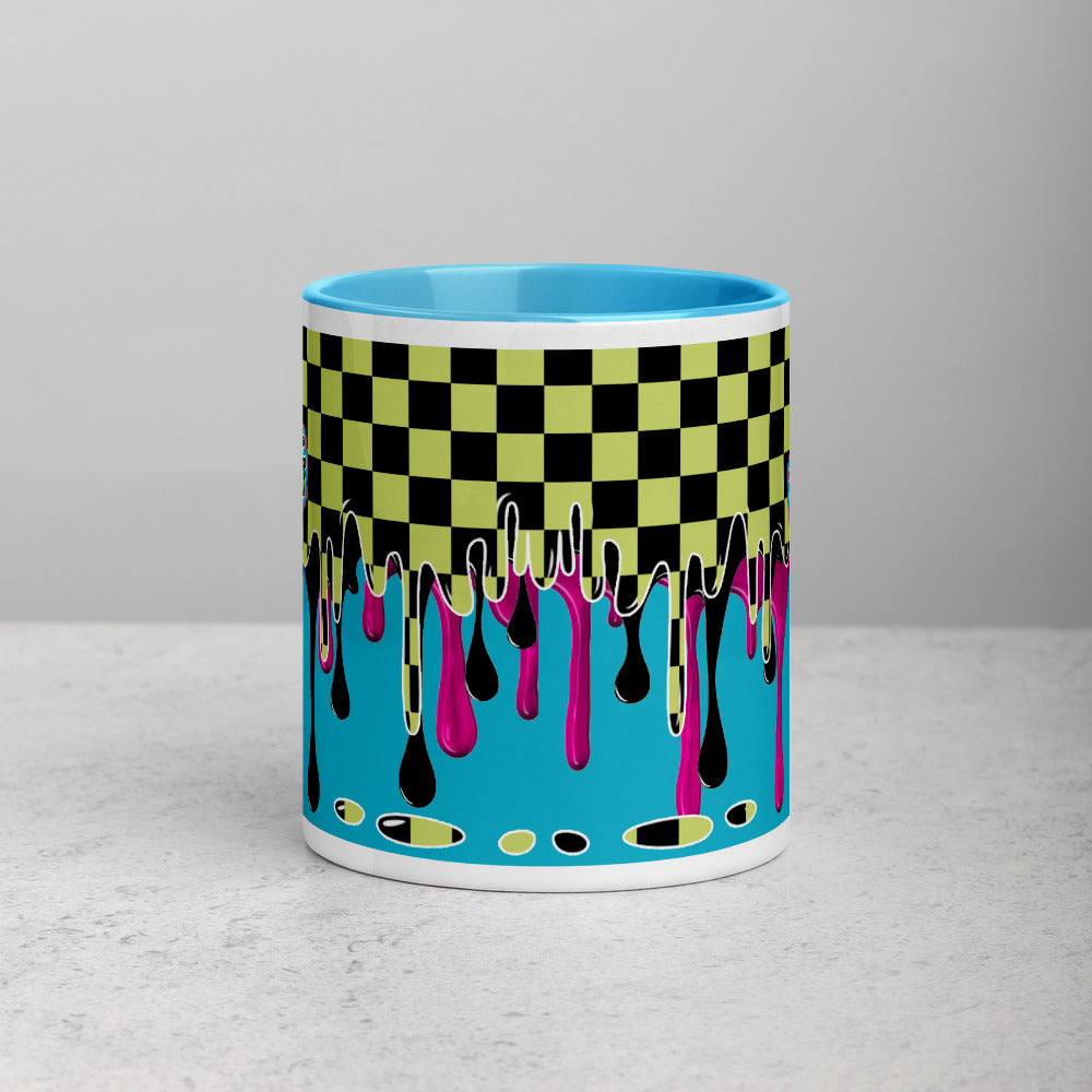 CRXWN | Drip or Dye | Checker Season 1 Color Series COFFEE MUG Grape Jelly In Taxi Cab Checker Drip Blue