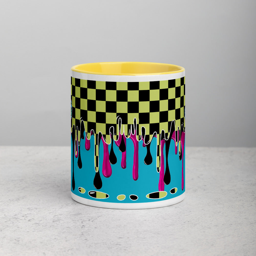 CRXWN | Drip or Dye | Checker Season 1 Color Series COFFEE MUG Grape Jelly In Taxi Cab Checker Drip Yellow