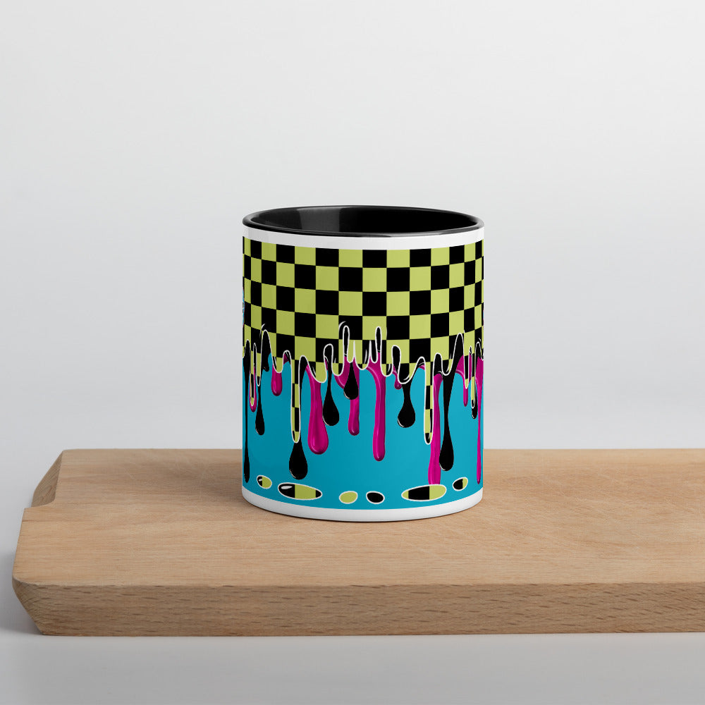 CRXWN | Drip or Dye | Checker Season 1 Color Series COFFEE MUG Grape Jelly In Taxi Cab Checker Drip Black
