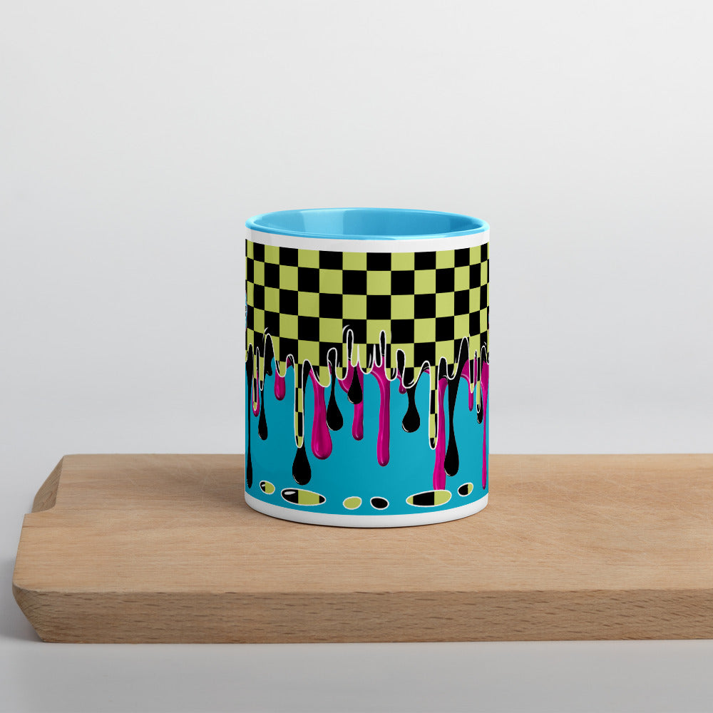 CRXWN | Drip or Dye | Checker Season 1 Color Series COFFEE MUG Grape Jelly In Taxi Cab Checker Drip Blue