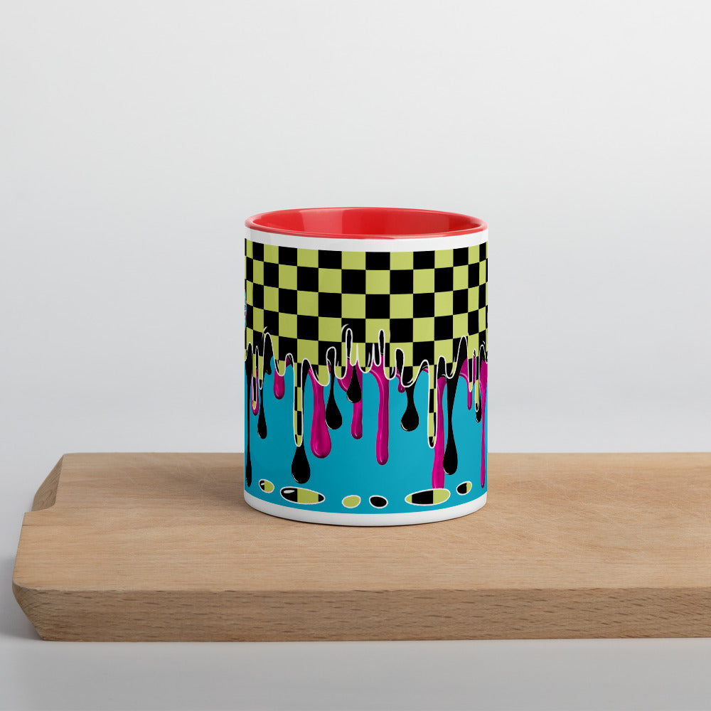 CRXWN | Drip or Dye | Checker Season 1 Color Series COFFEE MUG Grape Jelly In Taxi Cab Checker Drip Red