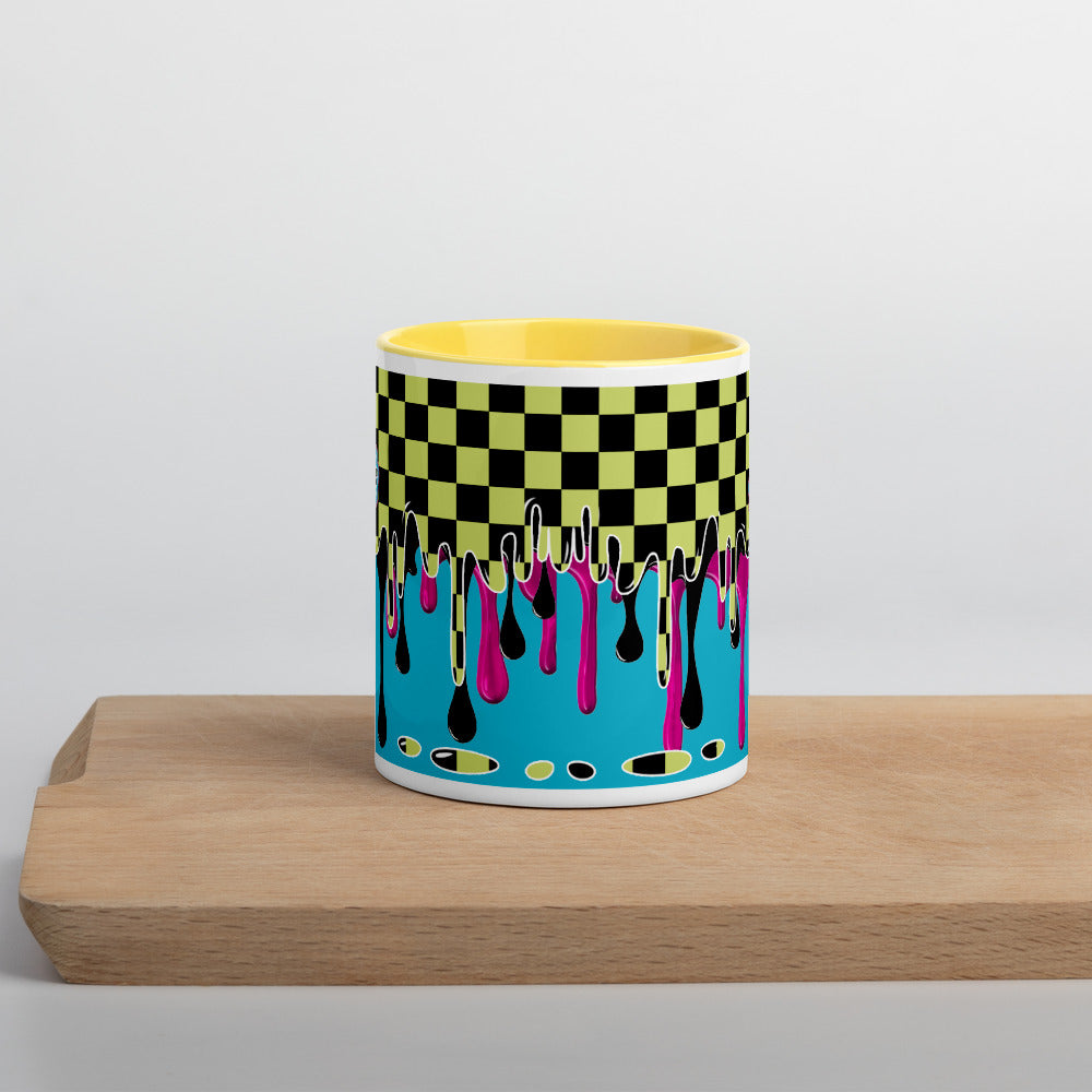 CRXWN | Drip or Dye | Checker Season 1 Color Series COFFEE MUG Grape Jelly In Taxi Cab Checker Drip Yellow