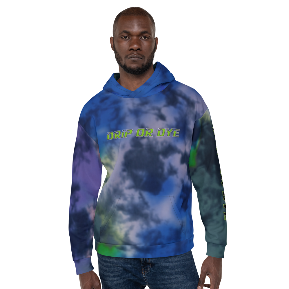CRXWN | Drip or Dye | Tie Dye Season of Love 1 Cosmic Prophet Custom Unisex Hoodie and the Heavens Parted Color Cloud Hyper Royal Blue Ocean