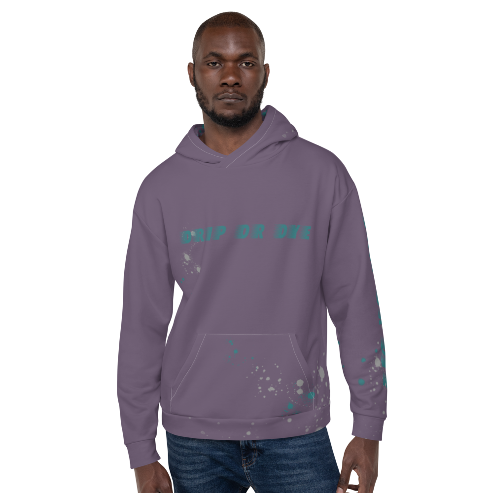 CRXWN | Drip or Dye | HUES Season 1 Back 2 Basics Unisex Comfort Hoodie Stripes N' Zoom Splatter Purple Haze