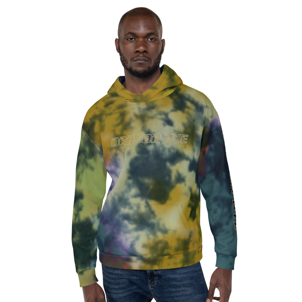 CRXWN | Drip or Dye | Tie Dye Season of Love 1 Cosmic Prophet Custom Unisex Hoodie and the Heavens Parted Color Cloud Golden Rays of Alchemy