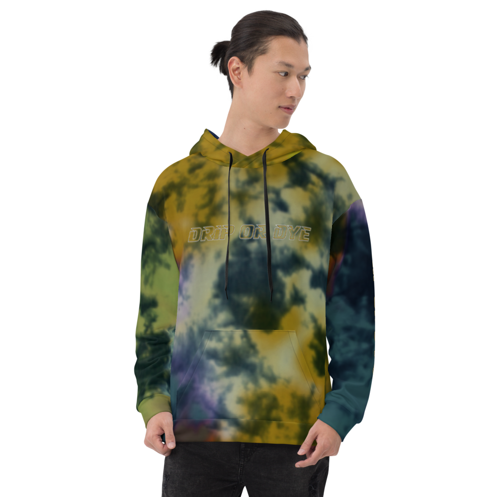CRXWN | Drip or Dye | Tie Dye Season of Love 1 Cosmic Prophet Custom Unisex Hoodie and the Heavens Parted Color Cloud Golden Rays of Alchemy