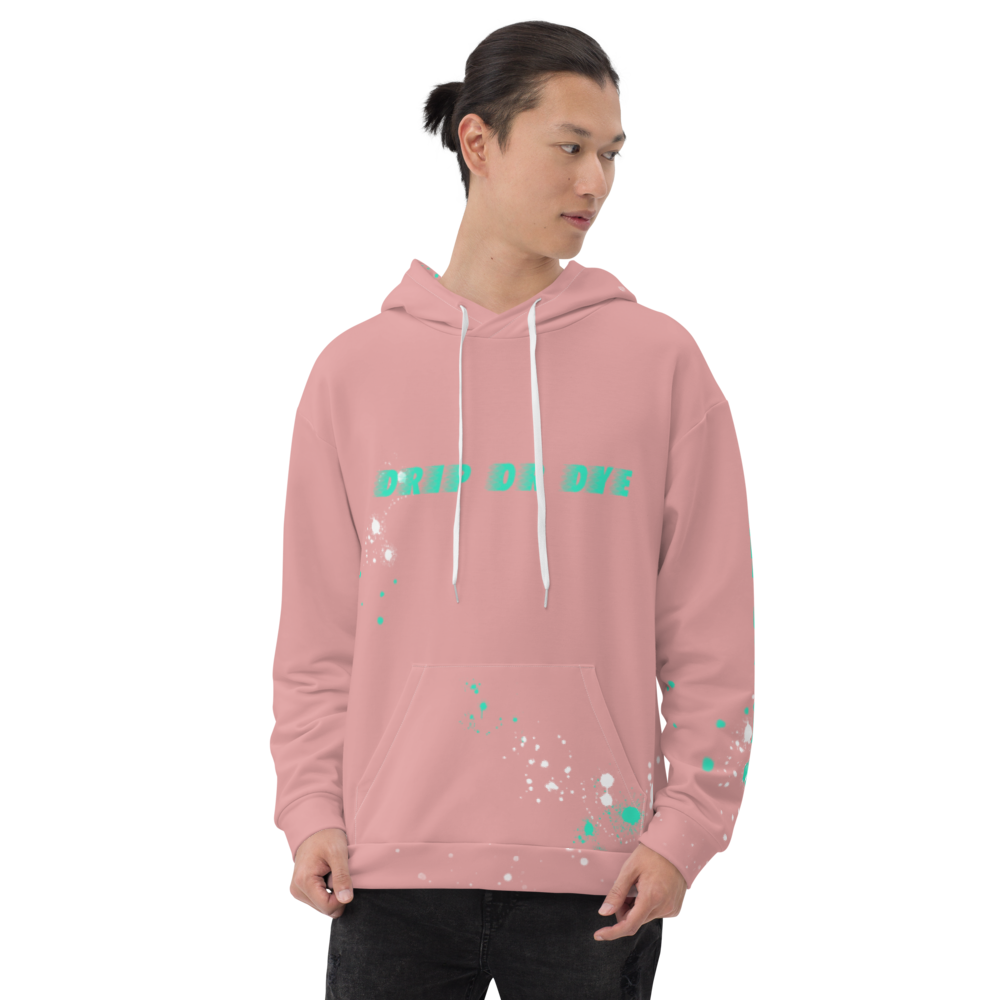CRXWN | Drip or Dye | HUES Season 1 Back 2 Basics Unisex Comfort Hoodie Stripes N' Zoom Splatter Pastel Miami Art Basel Pink Teal