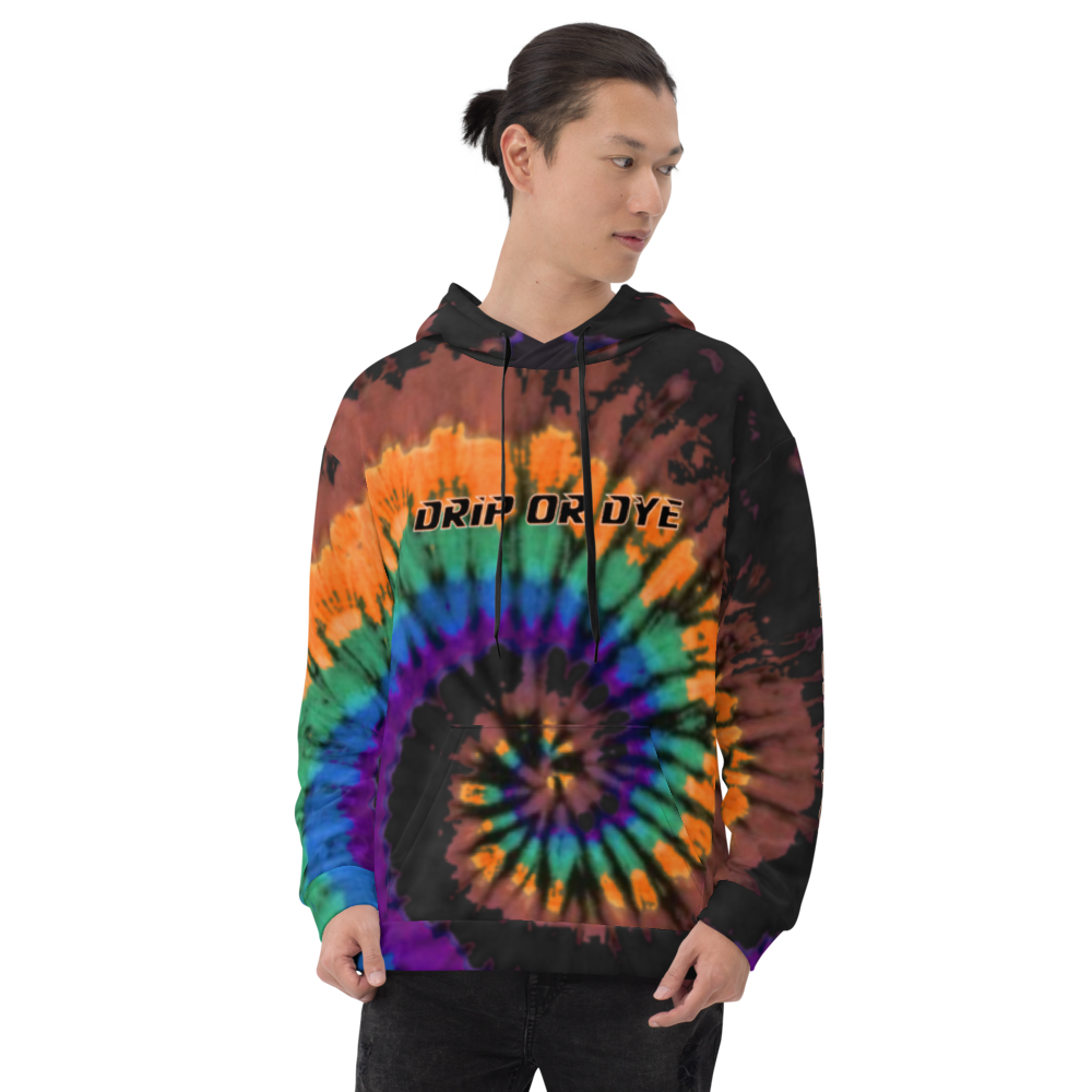CRXWN | Drip or Dye | Tye Dye Season of Love 1 Cosmic Prophet Custom Unisex Hoodie Spiral Source Code