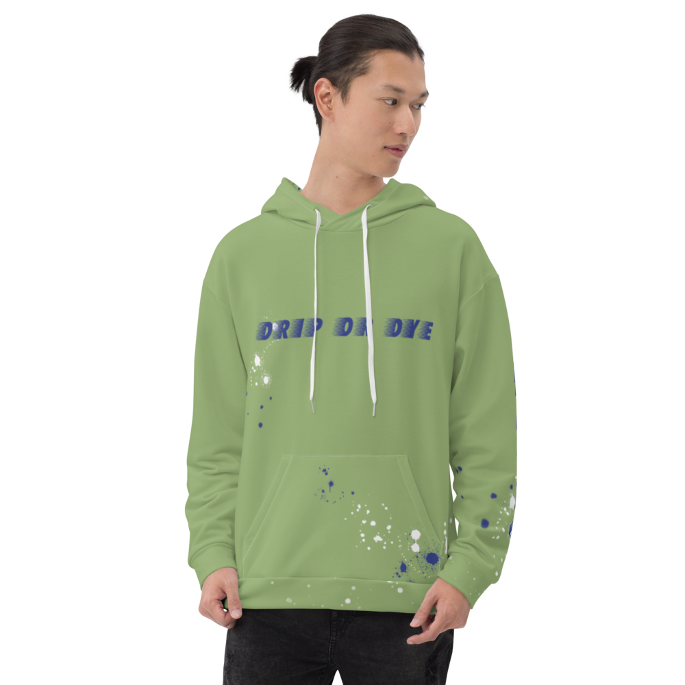 CRXWN | Drip or Dye | HUES Season 1 Back 2 Basics Unisex Comfort Hoodie Stripes N' Zoom Splatter Leaf Green Atomic Blue