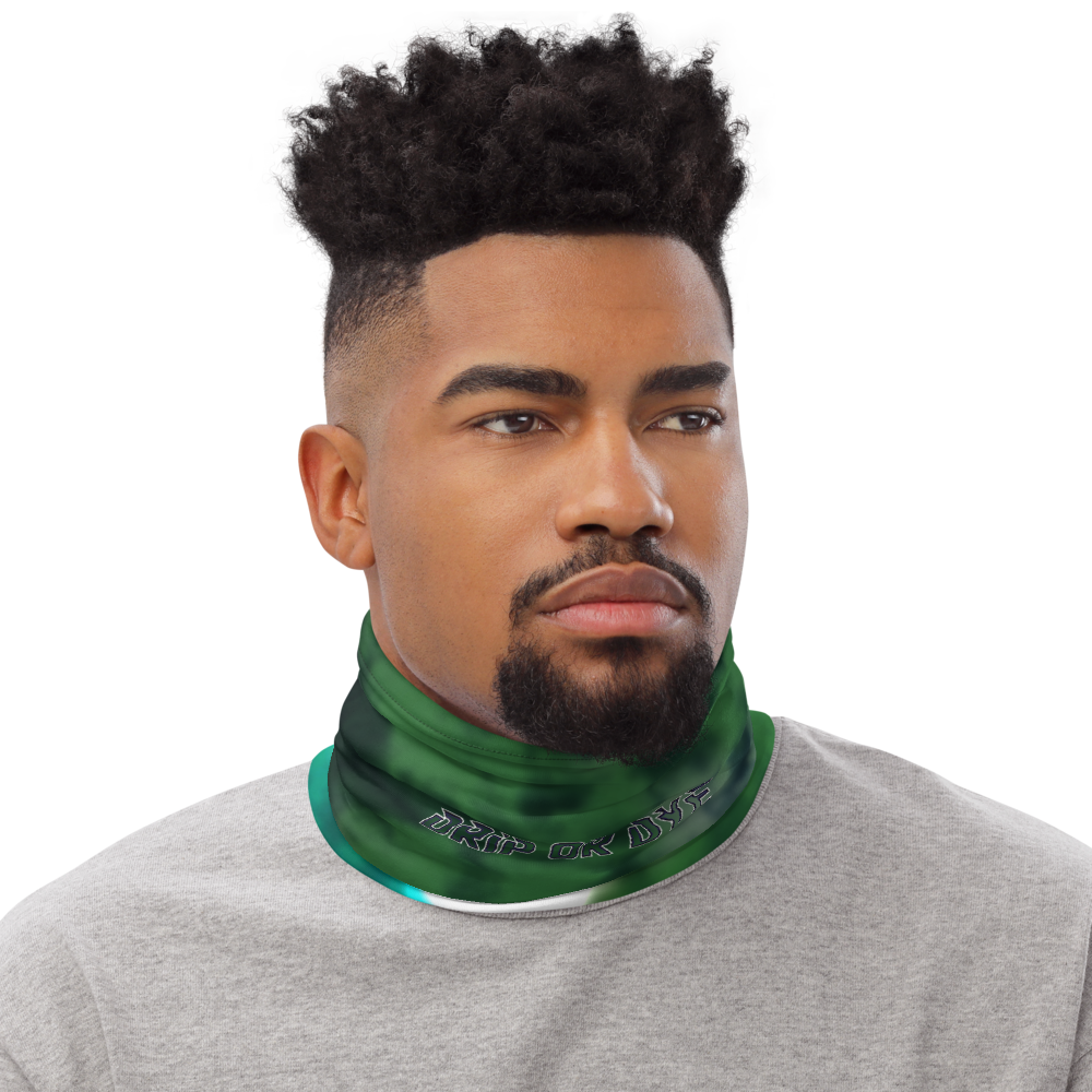 CRXWN | Drip or Dye | Tye Dye Season of Love 1 Cosmic Prophet Custom 3-in-1 UNISEX Gaiter Heavenly Color Clouds Leaves in Green Trees