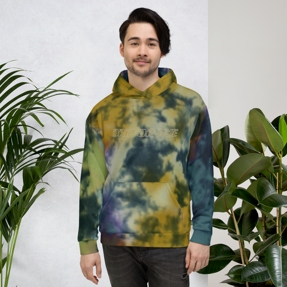 CRXWN | Drip or Dye | Tie Dye Season of Love 1 Cosmic Prophet Custom Unisex Hoodie and the Heavens Parted Color Cloud Golden Rays of Alchemy