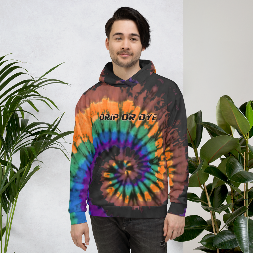 CRXWN | Drip or Dye | Tye Dye Season of Love 1 Cosmic Prophet Custom Unisex Hoodie Spiral Source Code