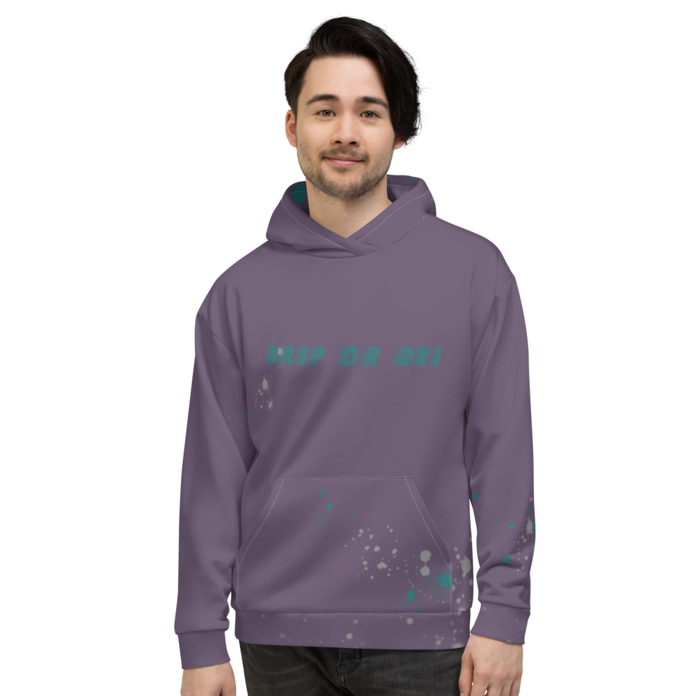 CRXWN | Drip or Dye | HUES Season 1 Back 2 Basics Unisex Comfort Hoodie Stripes N' Zoom Splatter Purple Haze