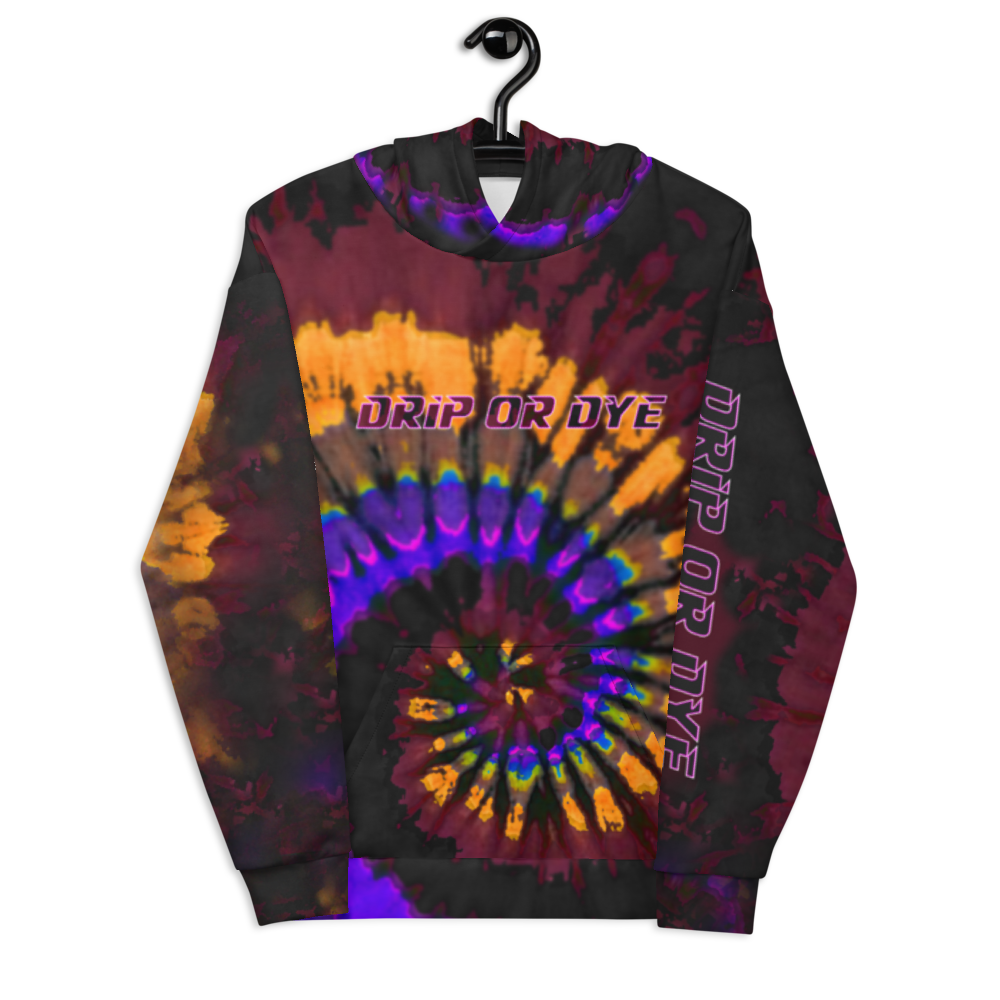 CRXWN | Drip or Dye | Tye Dye Season of Love 1 Cosmic Prophet Custom Unisex Hoodie Spiral Fire Code