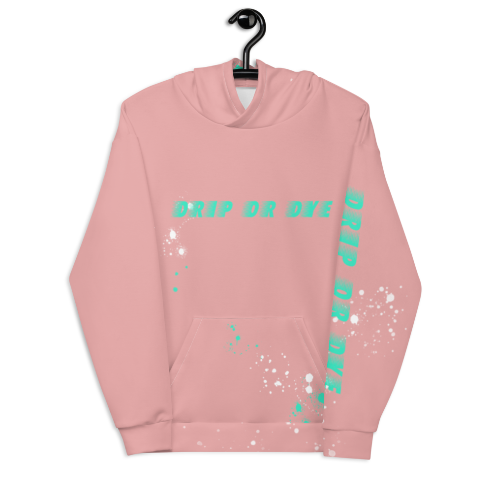 CRXWN | Drip or Dye | HUES Season 1 Back 2 Basics Unisex Comfort Hoodie Stripes N' Zoom Splatter Pastel Miami Art Basel Pink Teal
