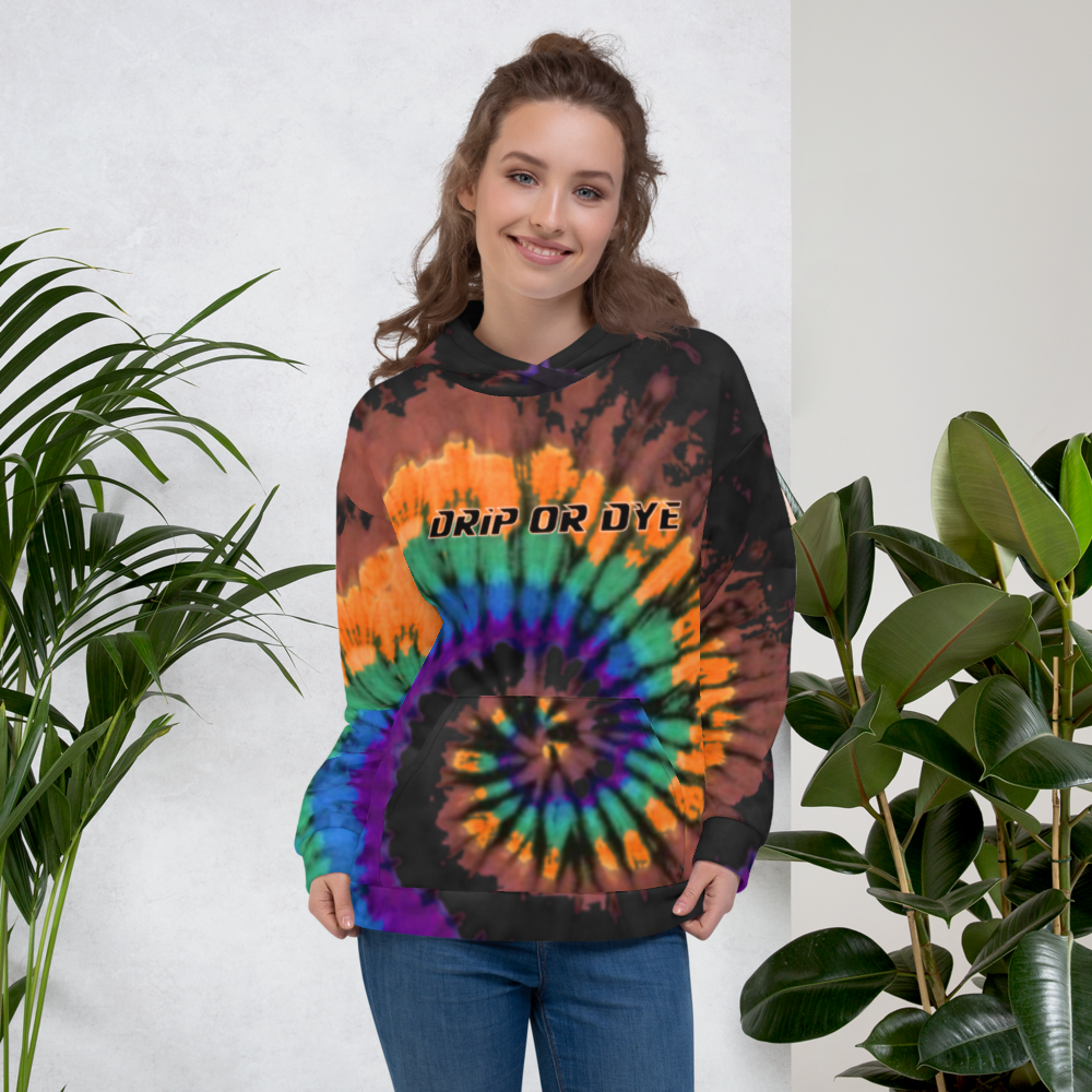 CRXWN | Drip or Dye | Tye Dye Season of Love 1 Cosmic Prophet Custom Unisex Hoodie Spiral Source Code