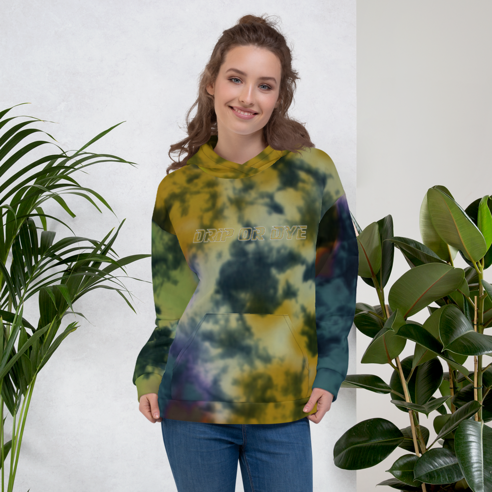 CRXWN | Drip or Dye | Tie Dye Season of Love 1 Cosmic Prophet Custom Unisex Hoodie and the Heavens Parted Color Cloud Golden Rays of Alchemy