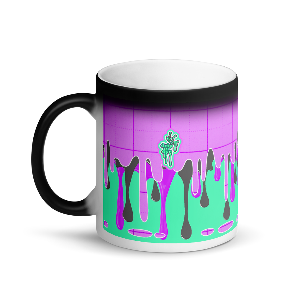 CRXWN | Drip or Dye | Plaid Season 1 Matte Black Magik Mug COFFEE MUG Mint Pink