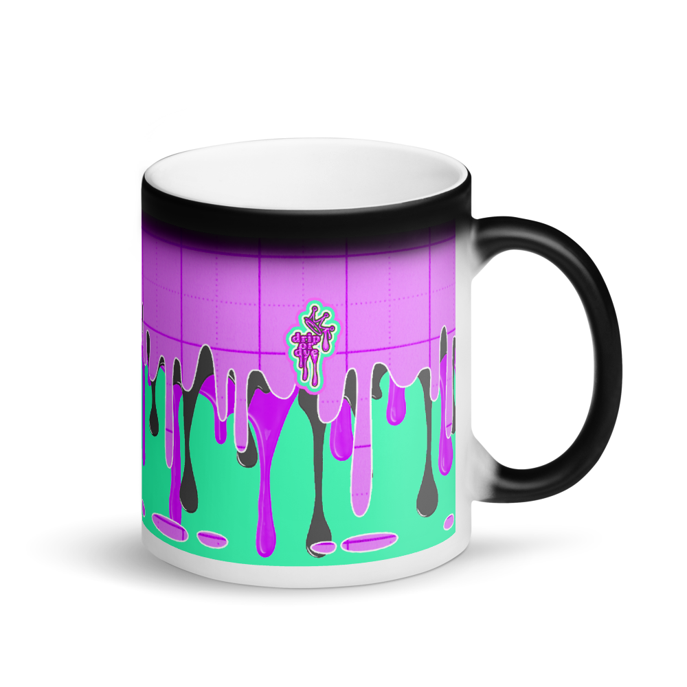 CRXWN | Drip or Dye | Plaid Season 1 Matte Black Magik Mug COFFEE MUG Mint Pink