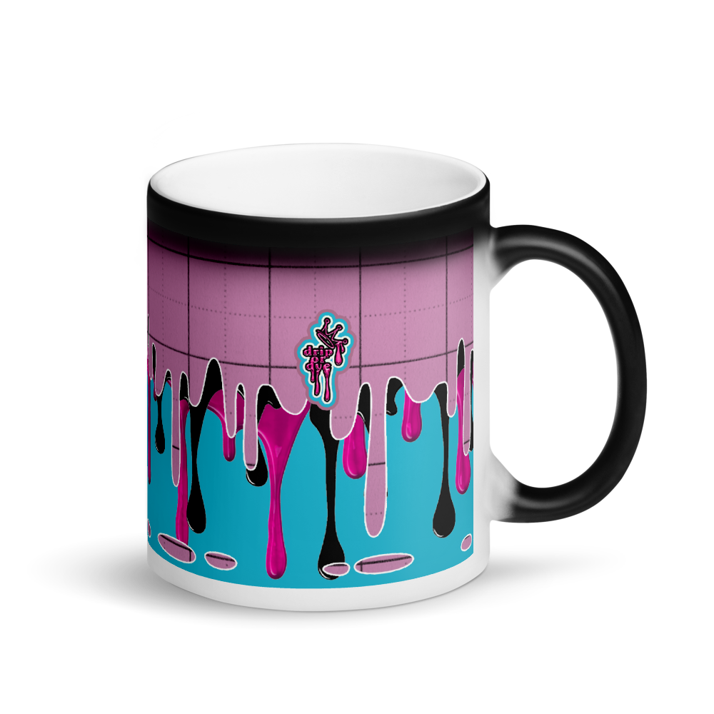 CRXWN | Drip or Dye | Plaid Season 1 Matte Black Magik Mug COFFEE MUG Pink N Blue