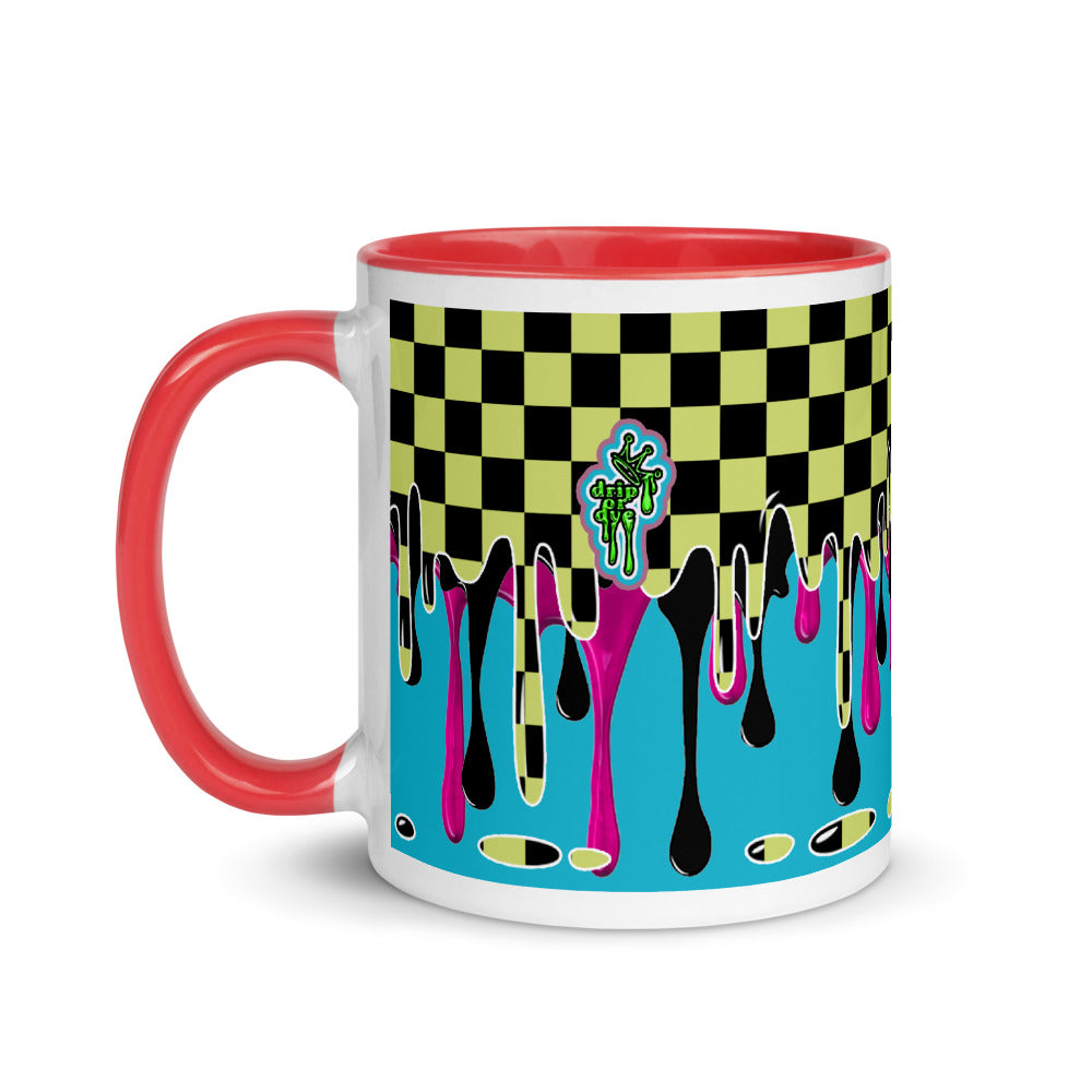 CRXWN | Drip or Dye | Checker Season 1 Color Series COFFEE MUG Grape Jelly In Taxi Cab Checker Drip Red